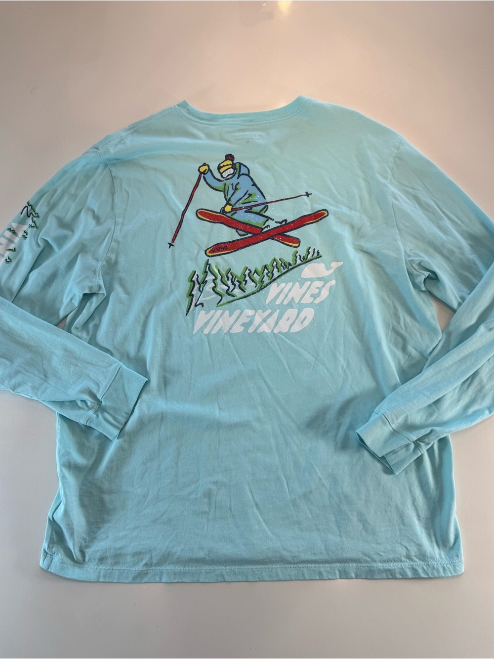 Vineyard Vines Men’s Long-Sleeve Pocket Tee - Aqua Blue - Picture 10 of 11